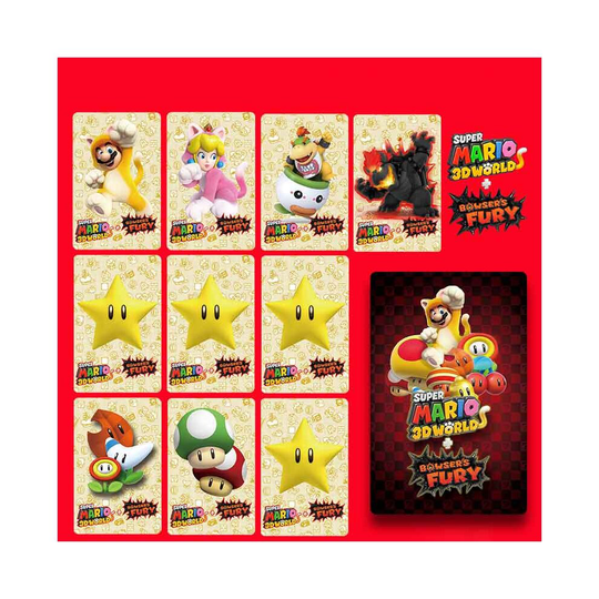 (10pcs cards) Super Mario 3D World Bowser's Fury Amiibo NFC TAG Cards