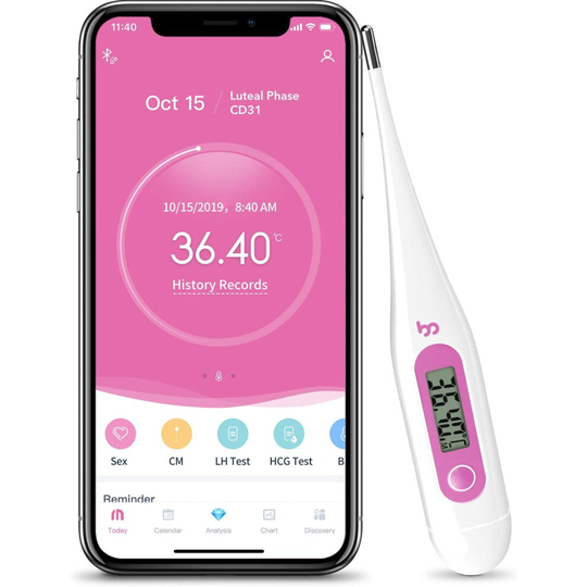 Femometer Digital Basal Body Thermometer Fertility Monitor with Smart App High Accuracy Perfect Companion for Ovulation