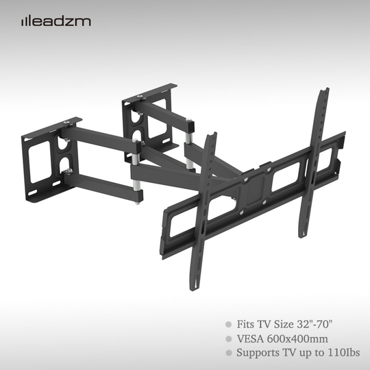 LEADZM TMSS-104 32"-70" Corner Full Motion Articulating TV Wall Mount Bracket Max Weight 50Kg VESA 600*400