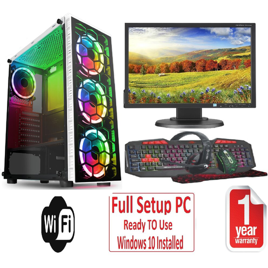 Fast Gaming PC Bundle - i5 16GB RAM 1TB GT710 2GB - WiFi - WARRANTY - WHITE RAIDER