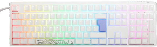 Ducky One 3 Classic Mechanical USB Keyboard in Pure White, Full-size, RGB, UK Layout, Cherry MX Brown Switches