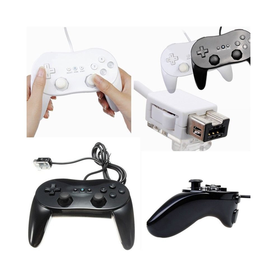 (Black) Classic Controller Pro Remote Joypad Game Pad For Nintendo Wii Wii U Console