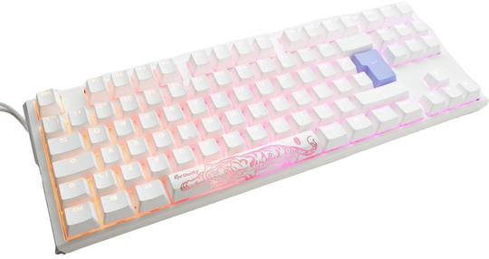 Ducky One 3 Pure White Cherry Red Wired TKL Gaming Keyboard