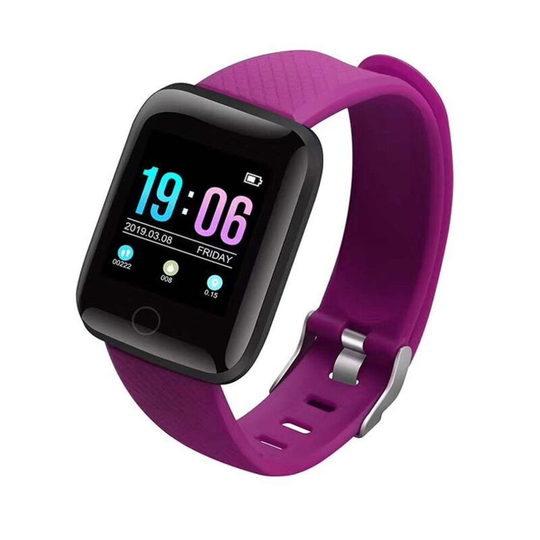 116Plus Color Screen Smart Watch Heart Rate Blood Pressure Monitor Pedometer Fitness Tracker purple