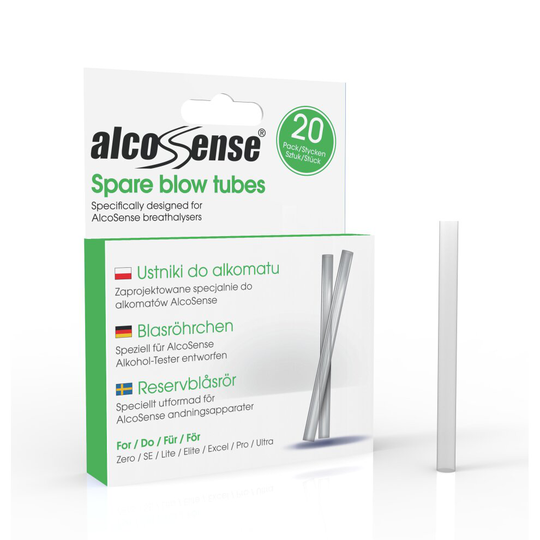 AlcoSense Blow Tubes (x20) for the AlcoSense Lite, Elite, SE and Zero