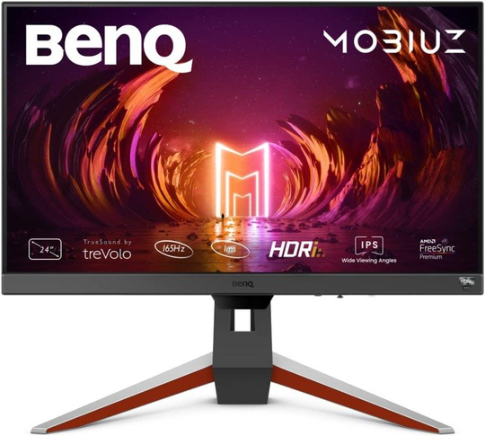 BenQ Mobiuz EX240 24 Inch 1080P FHD IPS 165Hz Gaming Computer Monitor with Gaming Color Optimizer, Freesync Premium, Built-in Speakers, Height Adjusta