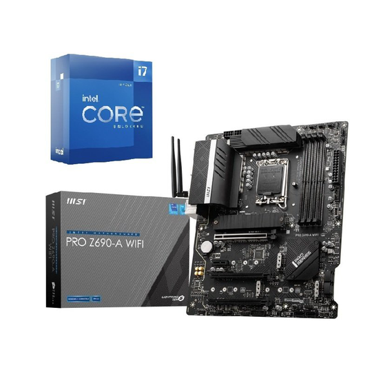 MSI PRO Z690-A WIFI Motherboard + Intel Core i7 12700K Processor Bundle