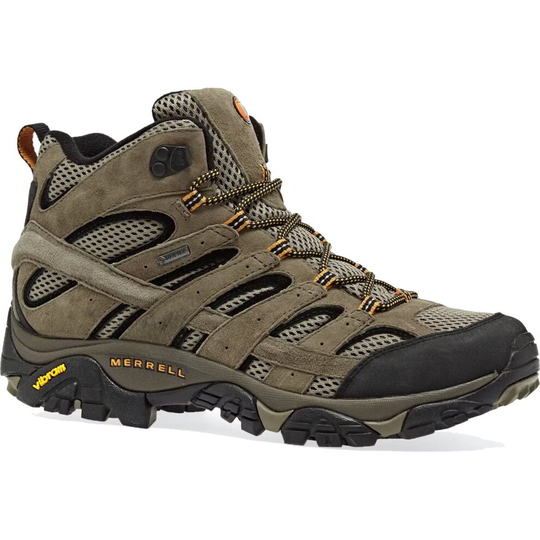 (Pecan, UK 10) Merrell Moab 2 Mid GTX Gore-Tex Mens Waterproof Walking Ankle Boots