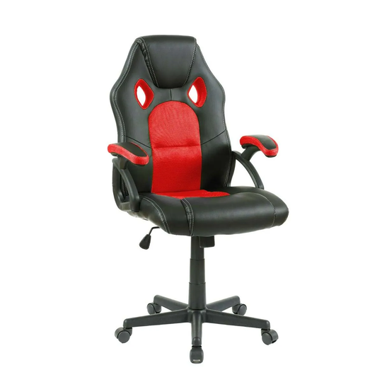 Neo Direct Red Swivel and Tilt PU Leather Mesh Office Racing Chair
