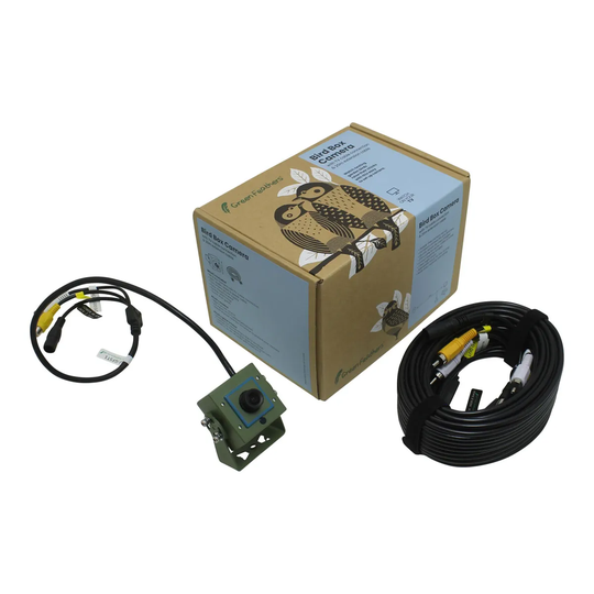 Green Feathers Bird Box Camera Deluxe Bundle TV Cable Connection