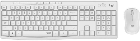 Mk295 Silent Wireless Keyboard and Mouse Set, White