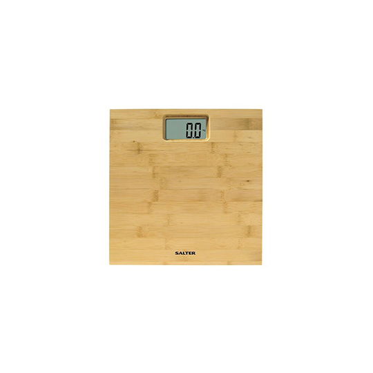 Salter Digital Bathroom Scales Electronic Body Weighing, Metric kg / Imperial lb, Water Resistant Bamboo Platform, 15 Year Guarantee, Wood