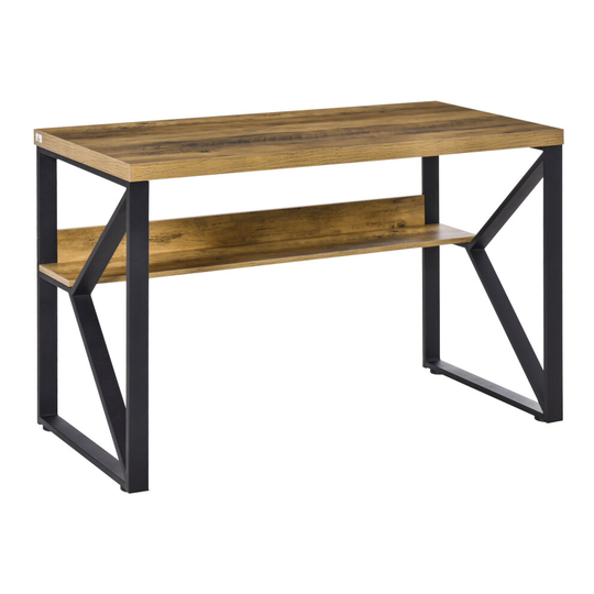 HOMCOM Computer Writing Desk K-Shaped Steel Leg Storage Shelf Home