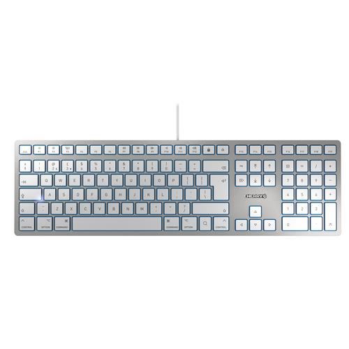 CHERRY KC 6000 SLIM FOR MAC Corded Keyboard Silver/White USB (AZERTY - FR)