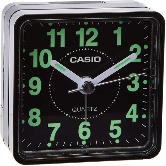 Casio Tq-140-1ef Wake Up Timer Alarm Clock Black Neo Display Beeper Sound
