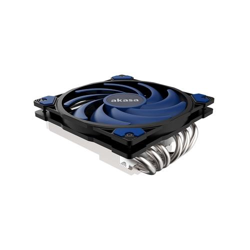 AKASA Alucia H6LS Low-Profile Fan CPU Cooler Universal Socket 120mm Slim PWM Fan 2000RPM 6 Heat Pipes Ultra Low-Profile at 57mm Height Intelligent PWM Speed Control Secure & Easy Mounting