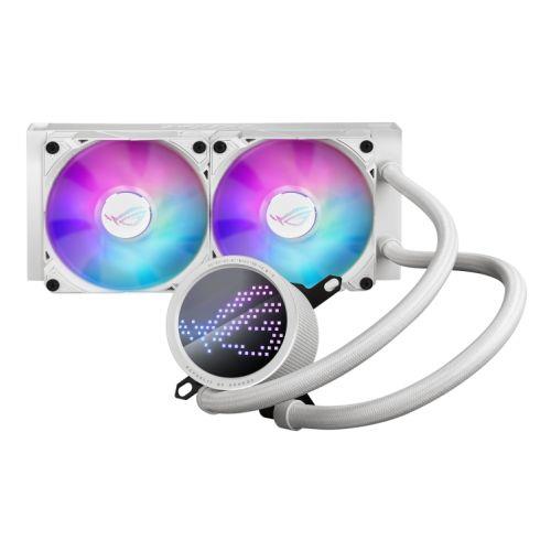Asus ROG Ryuo III 240 ARGB 240mm Liquid CPU Cooler 8th Gen Asetek Pump 2 x ARGB Fans Anime Matrix LED Display White Edition