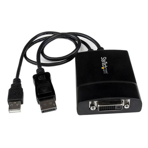 StarTech.com DisplayPort to DVI Dual Link Active Adapter - DisplayPort to DVI-D Adapter Video Converter 2560x1600 60Hz - DP 1.2 to DVI Monitor - USB Powered - Latching DP Connector