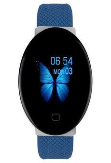 2020 D19 Waterproof Smart Bracelet Full Screen Heart Rate Monitor Pedometer for Women and Men - Blue