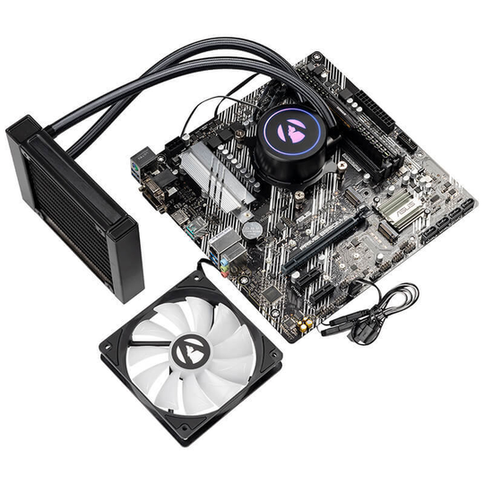 AlphaSync 5600X 8GB AIO Custom PC Bundle - AMD Ryzen 5 5600X CPU ASUS Prime B550M-A 8GB Corsair Vengeance LPX 3200MHz RGB AlphaSync Cooler
