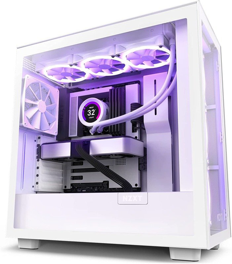 NZXT H7 Elite White Mid Tower Tempered Glass PC Gaming Case