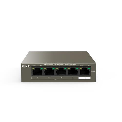 Tenda TEG1105P-4-63W network switch Unmanaged L2 Gigabit Ethernet (10/100/1000) Black Power over Ethernet (PoE)