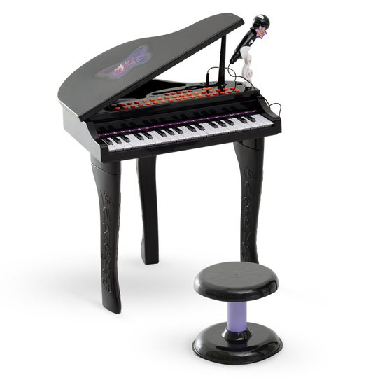 HOMCOM 37 Key Musical Mini Piano Electrionic Keyboard Microphone Stool