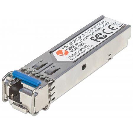 Intellinet Transceiver Module Optical Gigabit Fiber WDM Bi-Directional SFP 1000Base-Lx (LC) Single-Mode Port 10km WDM (Rx1550/Tx1310) MSA Compliant Equivalent to Cisco GLC-BX-U Fibre Three Year Warranty
