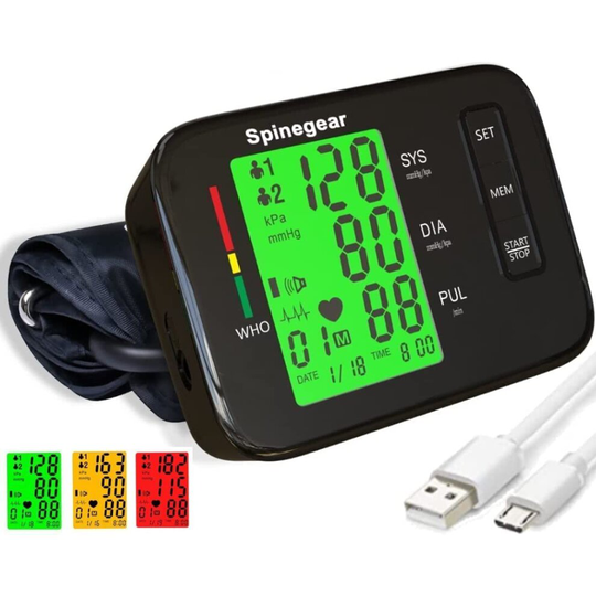 Rechargeable Blood Pressure Monitor for home use UK NHS Arm Cuff Auto BP Machine