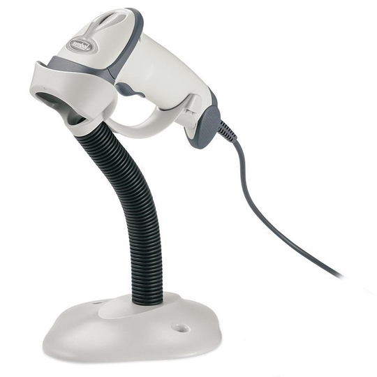 Zebra LS2208 Handheld Barcode Scanner White - Stand and Serial Kit