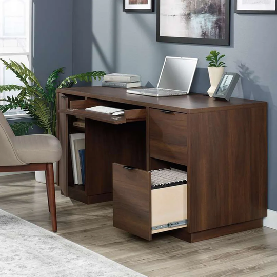 Teknik Elstree Executive Desk - Spiced Mahogany Finish