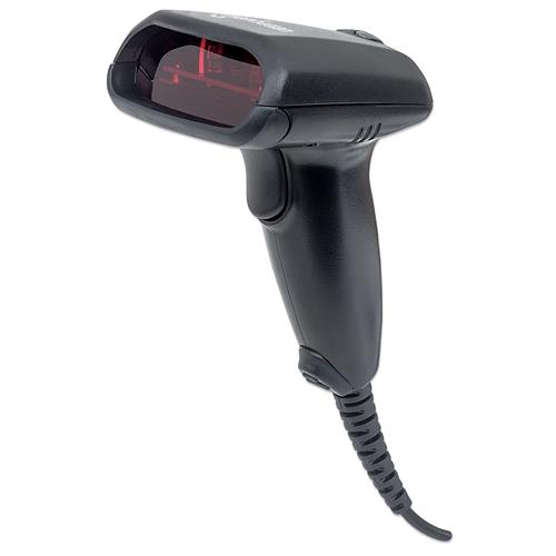 Manhattan Laser Handheld Barcode Scanner USB 300mm Scan Depth Standard Housing Cable 1.5m Max Ambient Light 5000 lux (sunlight) Black Three Year Warranty Box