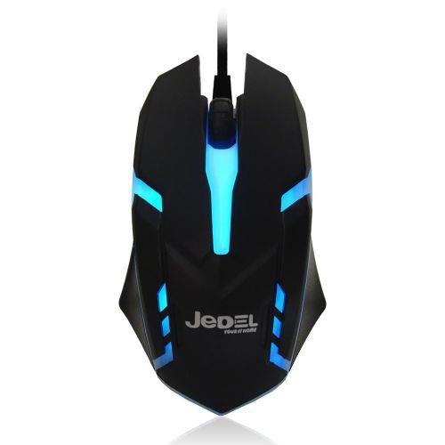 Jedel (M66) Wired Optical 7-Colour LED Gaming Mouse 1000 DPI USB Black
