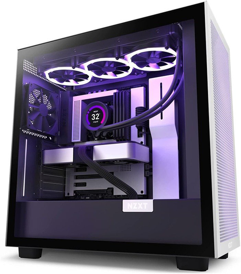 NZXT H7 Flow Black/White Mid Tower Tempered Glass PC Gaming Case