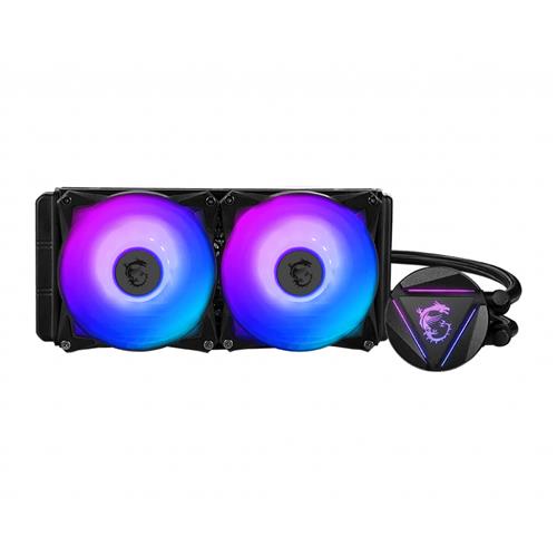 MSI MAG CORELIQUID 280R Liquid CPU Cooler '280mm Radiator 2x 140mm ARGB PWM Fan ARGB lighting Center Supported Compatible with Intel and AMD Platforms'
