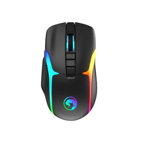Marvo Scorpion M729W Wireless Gaming Mouse Rechargeable RGB with 7 Lighting Modes 6 adjustable levels up to 4800 dpi Gaming Grade Optical Sensor with 7 Buttons Black