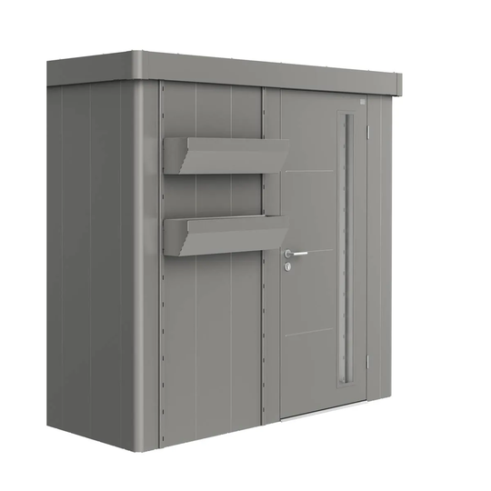 Biohort Floraboard Tosside Canopy Garden Shed - Neo Metallic Quartz Grey