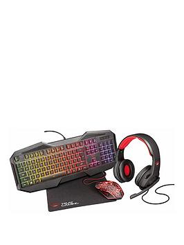 Trust Gxt788 4-In-1 Gaming Bundle - Keyboard, Mouse, Headset &Amp; Mousepad