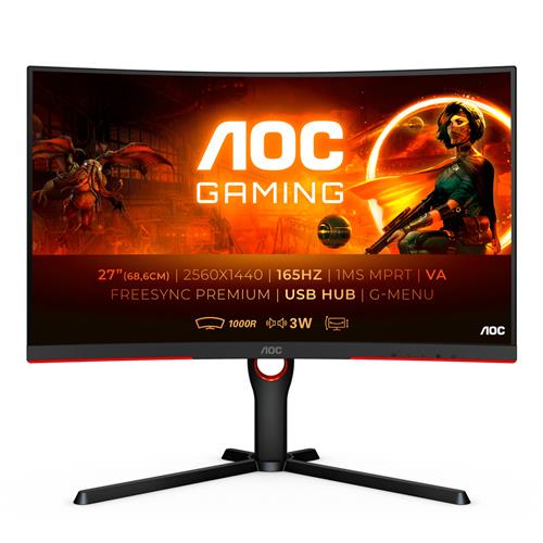 AOC CQ27G3SU/BK computer monitor 68.6 cm (27") 2560 x 1440 pixels Quad HD LED Black Red