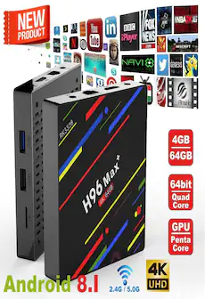 H96 Max + TV Box K17.6 HD Smart Network Media Player - 4GB RAM, 32GB ROM, Android 8.1, US PLUG