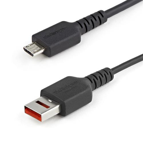 StarTech.com 3ft (1m) Secure Charging Cable USB-A to Micro USB Data Blocker Charge-Only Cable Power-Only Charger Cable for Phone/Tablet Data Blocking USB Protector Adapter Cable