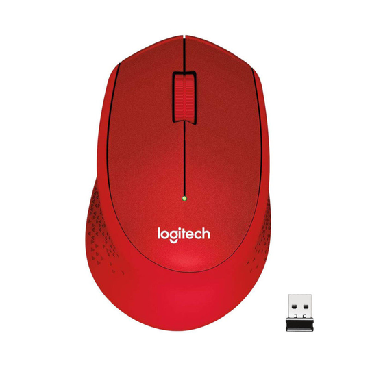 Logitech M330 Silent Plus Wireless Mouse (USB for Windows/Mac/Chrome OS/Linux) - Red