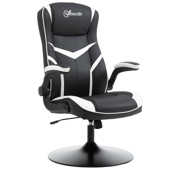Vinsetto Racing Office Chair PVC Leather Computer Gaming Adjust White