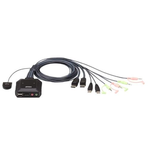 ATEN 2-Port USB DisPlayPort Cable KVM Switch