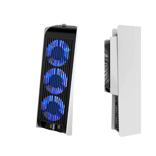 LED Cooling Fan for Playstation 5 PS5 Console, 2 Speed and USB 3.0 Port (White)