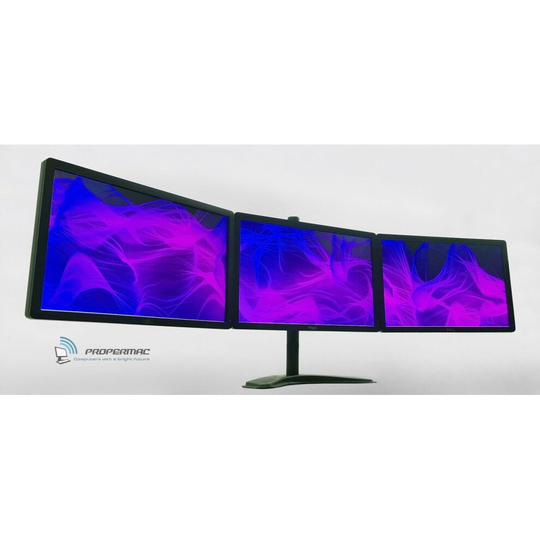 TRIPLE MONITOR SCREEN BUNDLE + STAND 3 x 19" VGA DVI cables incl