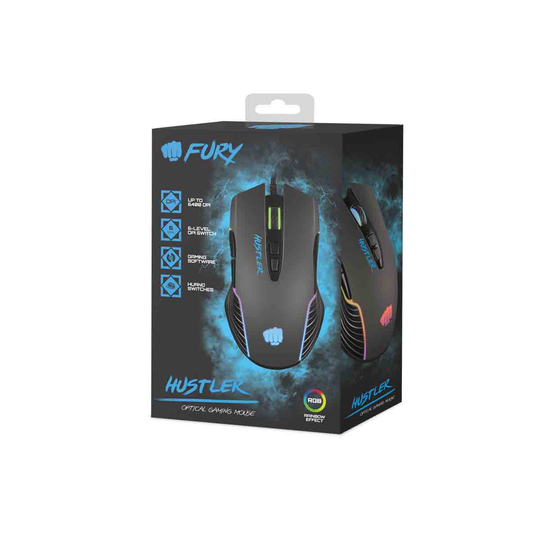 Fury Gaming - Fury Hustler 6400Dpi Optical With Software And Rgb Backlight