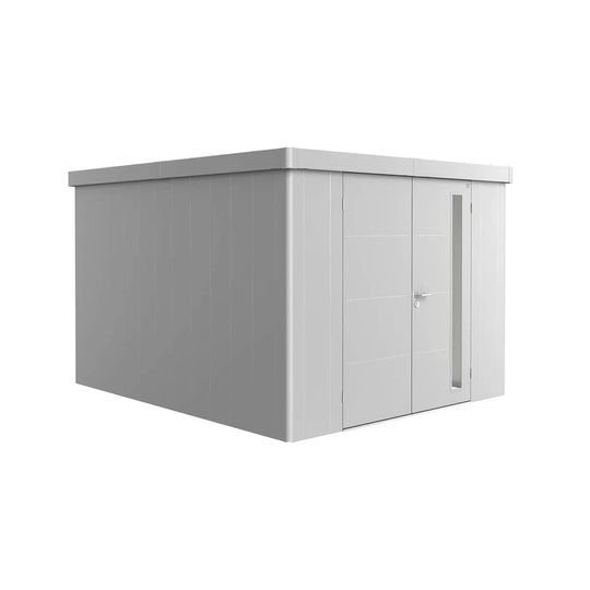 Biohort Neo 4C Metal Garden Shed Double Door In Silver