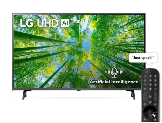 LG UHD 4K TV 43" UQ8000 Series, Cinema Screen Design 4K Active HDR WebOS Smart AI ThinQ