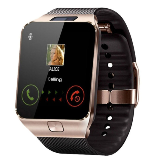 (Gold) Bluetooth Smart Watch Sleep Monitor Pedometer Touch Screen Camera SIM Slot
